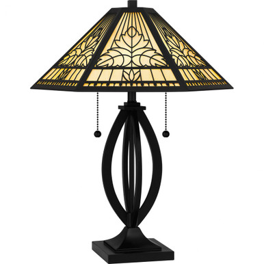 Tiffany 2 Light Table Lamp 22.75 x 18 Inches by Quoizel - TF6151MBK