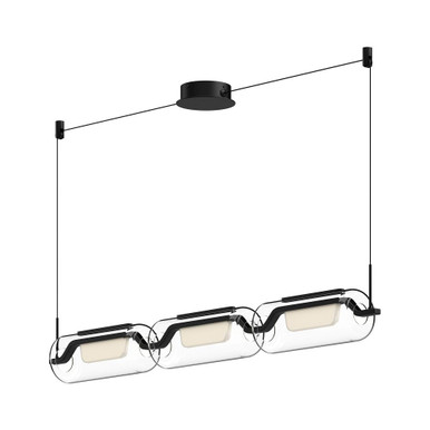 Hilo 29W LED Linear Pendant 6.88 Inch Tall and 4.75 Inch Wide by Kuzco - LP28543-BK-UNV