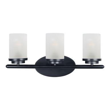 Corona Three Light Frosted Glass Vanity Light by Maxim - 10213FTBK