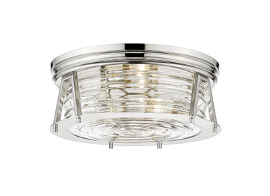 Cape Harbor 3 Light Flush Mount 6.5 x 16 Inches by Z-Lite - 491F3-PN