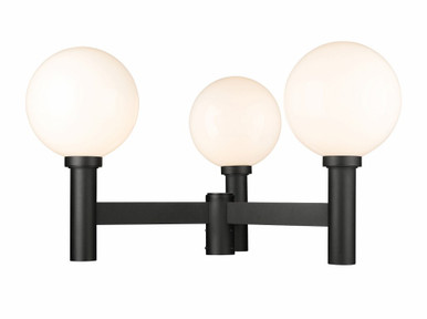 Laurent 3 Light Post Mount Light with Opal Glass 22.5 x 39 In by Z-Lite - 597BP3-BK