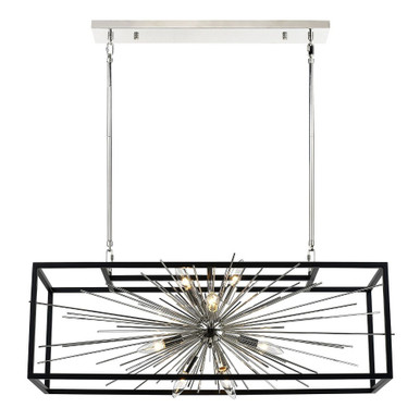 Burst 10 Light Chandelier 12.5 x 20.13 Inches Wide by Zeev  - CD10490-10-PN+MBK