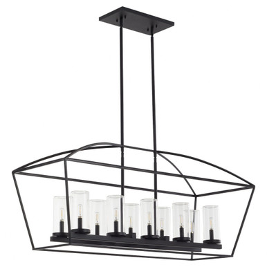 Odeon 10 Light Linear Chandelier 21.25 Inch and 18.75 Inch Wide by Quorum - 71-10-59