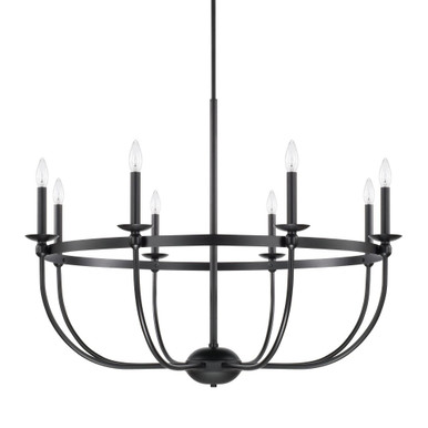 Rylann Chandelier 8 Light Matte Black 28.75 Inch H by 38 Inch W by Capital  - 425181MB