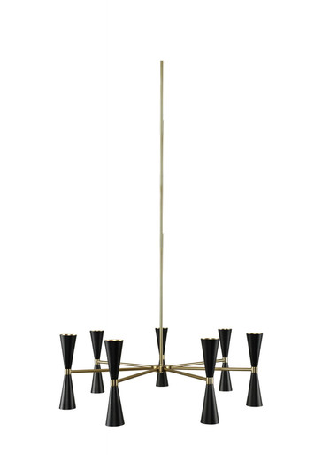 Milo 35 Inch 42W 14 LED 7 Arm Chandelier by Kalco 310471BVB - 310471BVB