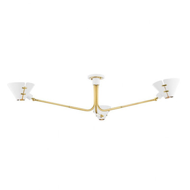 Split 3 Light 62.5 Inch Wide Semi Flush Mount by Hudson Valley - KBS1752803-AGB/SWH