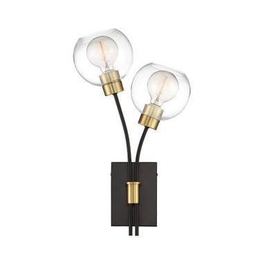 Pierre Two Light Wall Sconce 20.5 Inch Tall by Zeev - WS70029-2-PB+MBK
