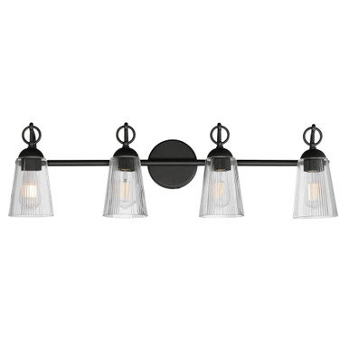 Jackson Hole 4 Light Bath Vanity 9.75 Inch Tall and 33 Inch Wide by Maxim - 21394CLBK