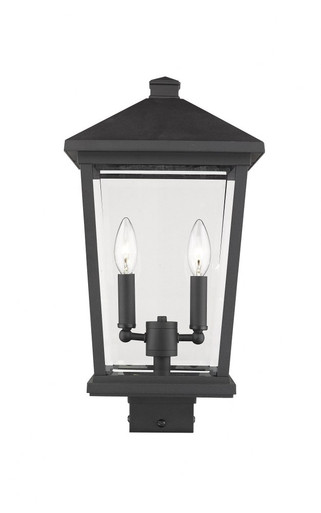 Beacon 2 Light Outdoor Post Mount 14.25 x 91.25 In by Z-Lite - 568PHBS-BK