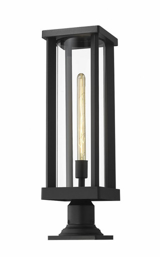 Glenwood 1 Light Outdoor Pier Mount Light 22 x 7.5 In by Z-Lite - 586PHBR-533PM-BK