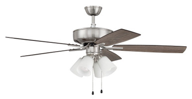 Pro Plus 114 Series 52 Inch Five Blade Ceiling Fan with Light by Craftmade - P114BNK5-52DWGWN