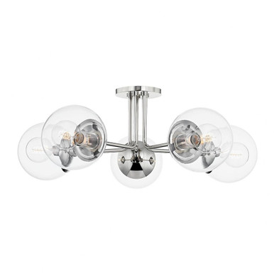 Meadow 5 Light 30 Inch Wide Semi Flush Mount by Mitzi - H503605
