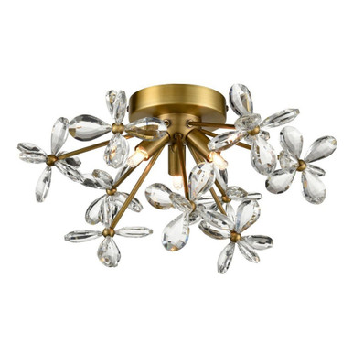 Adelle 3 Light 15.4 Inch Wide Flush Mount by Zeev FM60053-3-AGB - FM60053-3-AGB