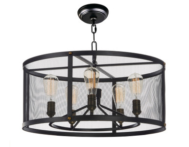 Palladium 5 Light Medium Chandelier by Maxim - 20115BKNAB