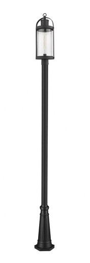 Roundhouse 1 Light Outdoor Post Mount Lantern 12.5 x 118.75 In by Z-Lite - 569PHB-519P-BK