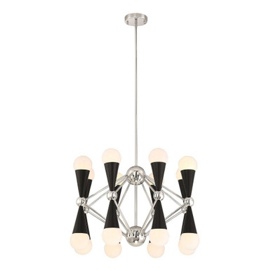 Crosby 16 Light Chandelier 18 x 26 Inch by Zeev  - CD10300-16-PN+MBK