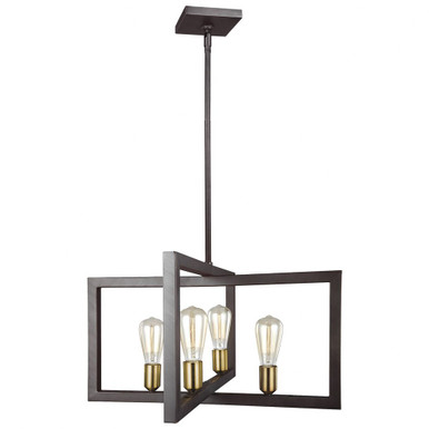 Finnegan 4 Light Geometric Chandelier by Visual Comfort Studio - F3145/4NWB