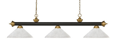 Riviera 3 Light Island/Billiard 16 x 16 Inch by Z-Lite 200-3BRZ+SG-AWL14 - 200-3BRZ+SG-AWL14