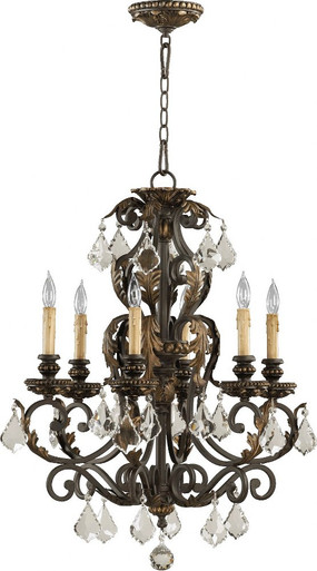 Rio Salado 6 Light Medium Chandelier by Quorum - 6157-6-44