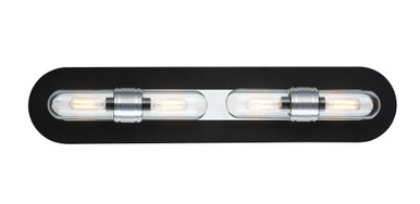 Dual 4 Light Vanity Light by Maxim - 21704CLBKAL