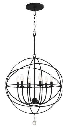 Solaris 6 Light Chandelier 35.5 x 28.5 Inches Wide by Crystorama - 9228-BK