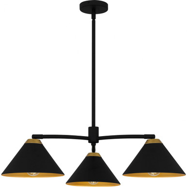 Alscott 3 Light Chandelier 10 Inch Tall and 32 Inch Wide by Quoizel - ALS5032MBK