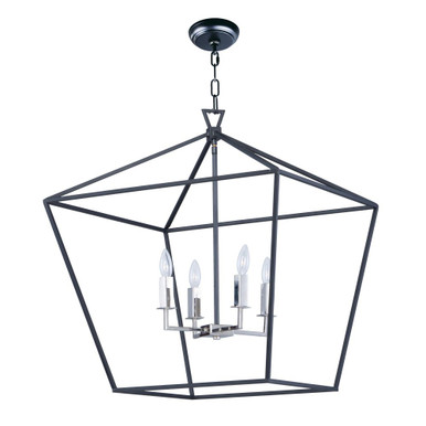 Abode 4 Light Medium Geometric Chandelier by Maxim - 25155TXBPN