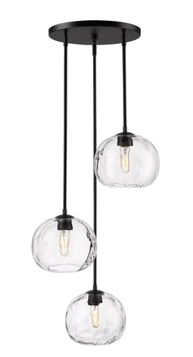 Chloe 3 Light Chandelier In Coastal Style 9.5 x 20 Inches Wide by Z-Lite - 490P10-3R-MB