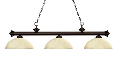 Riviera 3 Light Island/Billiard 14 x 15 Inch  by Z-Lite 200-3BRZ-DGM14 - 200-3BRZ-DGM14