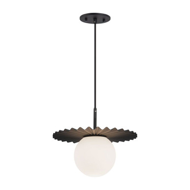 Plume 1 Light Medium Pendant 11.88 Inch Wide by Alora - PD501212