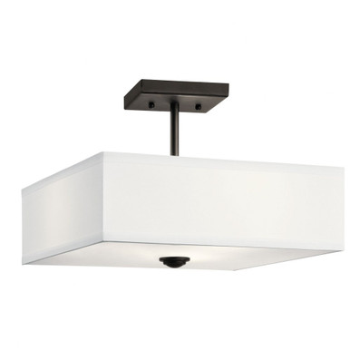 Shailene 3 Light 14 Inch Wide Square Semi Flush Mount by Kichler - 43691
