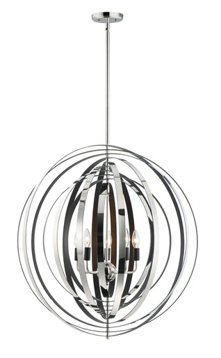 Radial 5 Light Large Spere Chandelier by Maxim - 28675PNBK