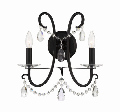 Othello 2 Light Candle Style Wall Sconce by Crystorama 6822-MK-CL-MWP - 6822-MK-CL-MWP