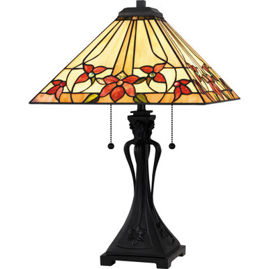 Tiffany Two Light Table Lamp 24.5 x 16 Inches by Quoizel - TF6153MBK