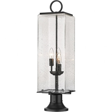 Sana 3 Light Outdoor Pier Mount 28.5 x 9 In by Z-Lite - 592PHBR-553PM-BK