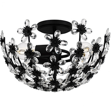 Rosemary 3 Light Semi Flush Mount 9.5 Inch Tall X 15.75 InchWide by Quoizel - QSF6783