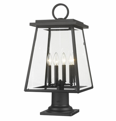 Broughton 4 Light Outdoor Pier Mount Light 24.5 x 12.5 In by Z-Lite - 521PHBR-533PM-BK