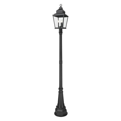Raphael 3 Light Outdoor Post Mount 110 Inch and 14.25 Inch Wide by Z Lite - 5029PHBR-564P-BK