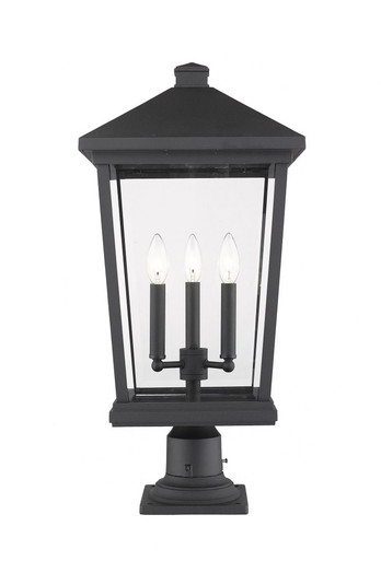 Beacon 3 Light Outdoor Pier Mount Light 25.5 x 12 Inches by Z-Lite - 568PHXLR-533PM-BK