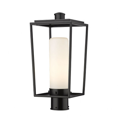 Sheridan 1 Light Outdoor Post Mount with Opal Glass 17.5 x 8 In by Z-Lite - 595PHMR-BK
