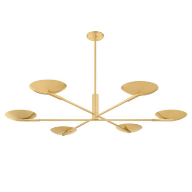 Johnson 92W 6 LED Chandelier 8.75 Inch Tall X 56 Inch Wide by Hudson Valley - 1506-AGB