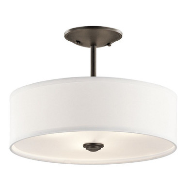 Shailene 3 Light 14 Inch Wide Drum Semi Flush Mount by Kichler - 43675