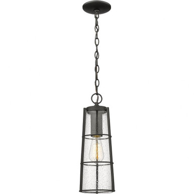Helix 1 Light Mini Outdoor Chain Pendant 17.25 Inch Tall by Z-Lite - 591CHB-BK