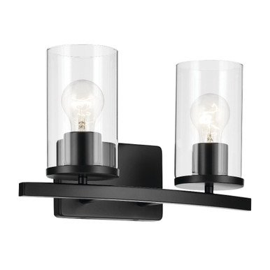 Crosby 2 Light Clear Glass Vanity Light by Kichler - 45496C