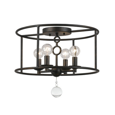 Cameron 4 Light 15 Inch Wide Flush Mount by Crystorama - 9267-eb