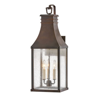 Beacon Hill Three Light Outdoor Candle Style Wall Lantern by Hinkley - 17465BLC