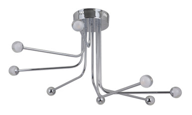Solis 192W 8 LED 33 Inch Wide Semi Flush Mount by Craftmade - 43088-CH-LED