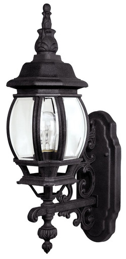 French Country 1 Light Outdoor Wall Lantern 19 Inch Tall by Capital - 9867BK