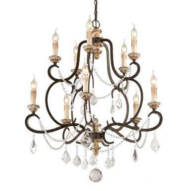 Bordeaux 10 Light Large Chandelier by Troy - F3516-PZ/DG