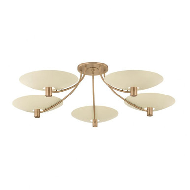 Wolfe 5 Light Semi Flush Mount 14.25 Inch Tall and 60 Inch Wide by Troy - C1160-PBR/SSD